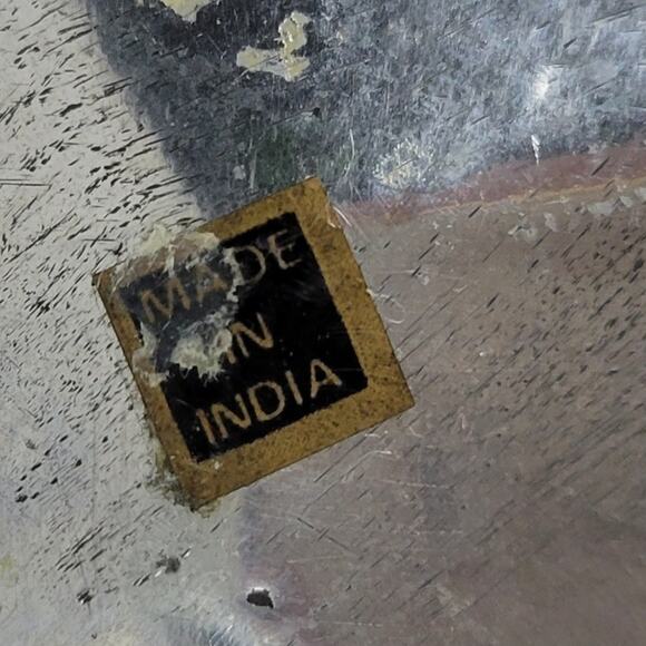 Vintage Strawberry Pewter Plate Mid-Century Modern Kitchen Decor Hammered - Picture 2 of 13